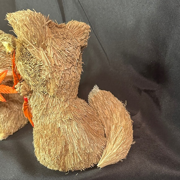 Adorable Straw Fox Decor Set with Orange Accents - Picture 3 of 4